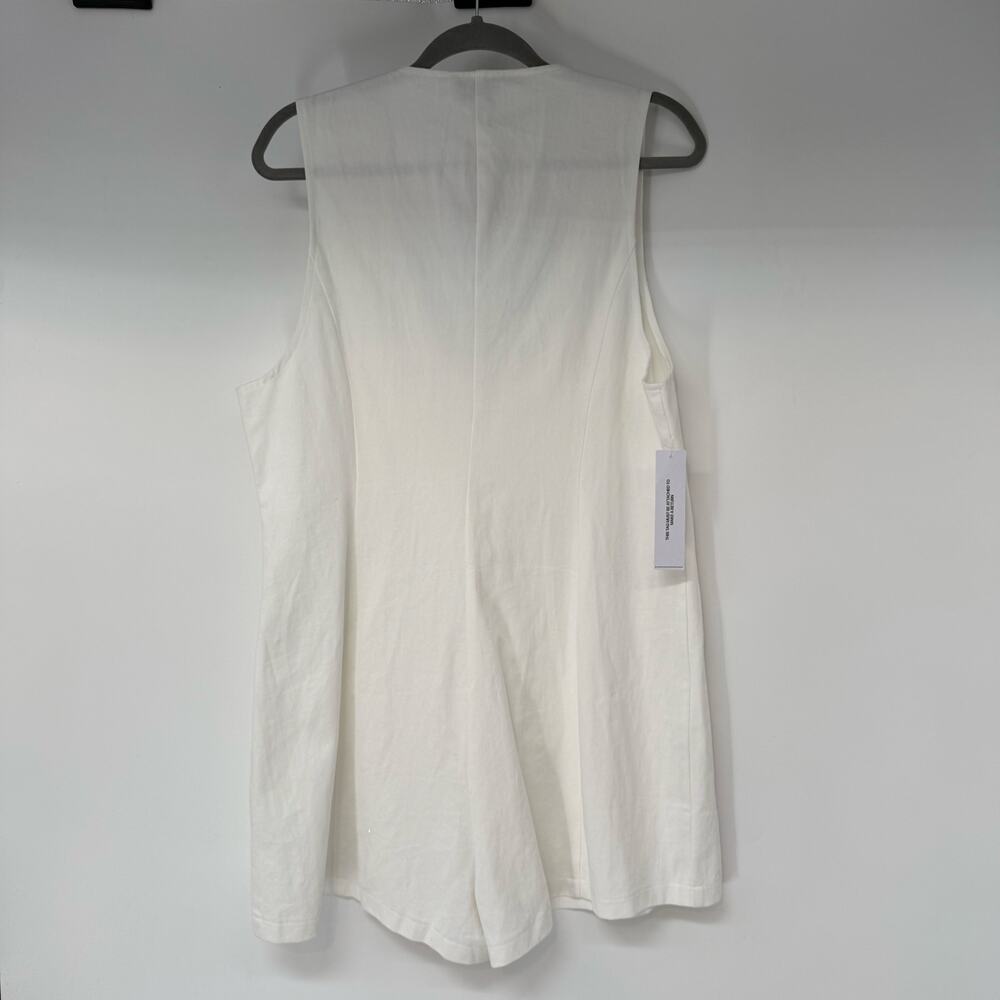 NWT Princess Polly Damico Romper Women's Size 12 White Button Down 100% Cotton - Picture 3 of 9
